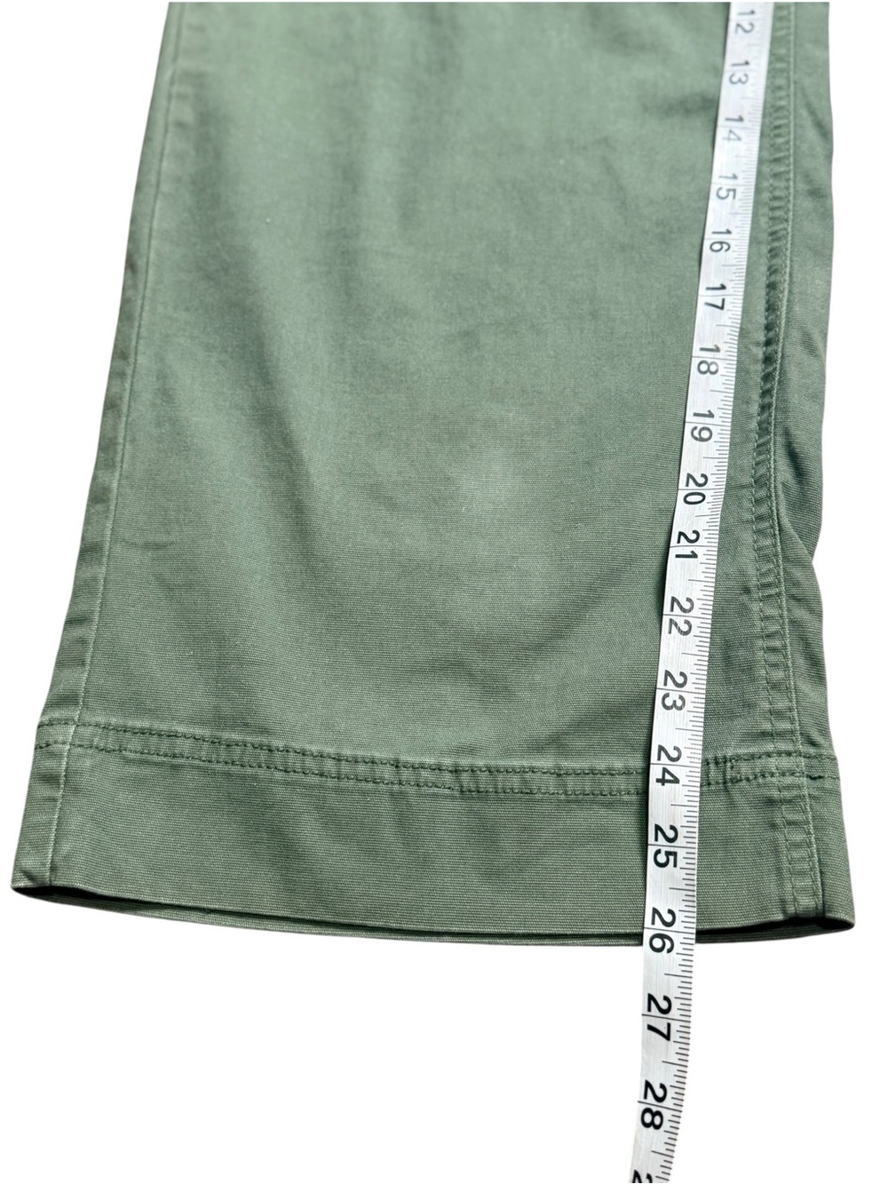 Old Navy Wide Leg Crop Pants Women’s 12 Sage Green Stretch Chino - Picture 6 of 8